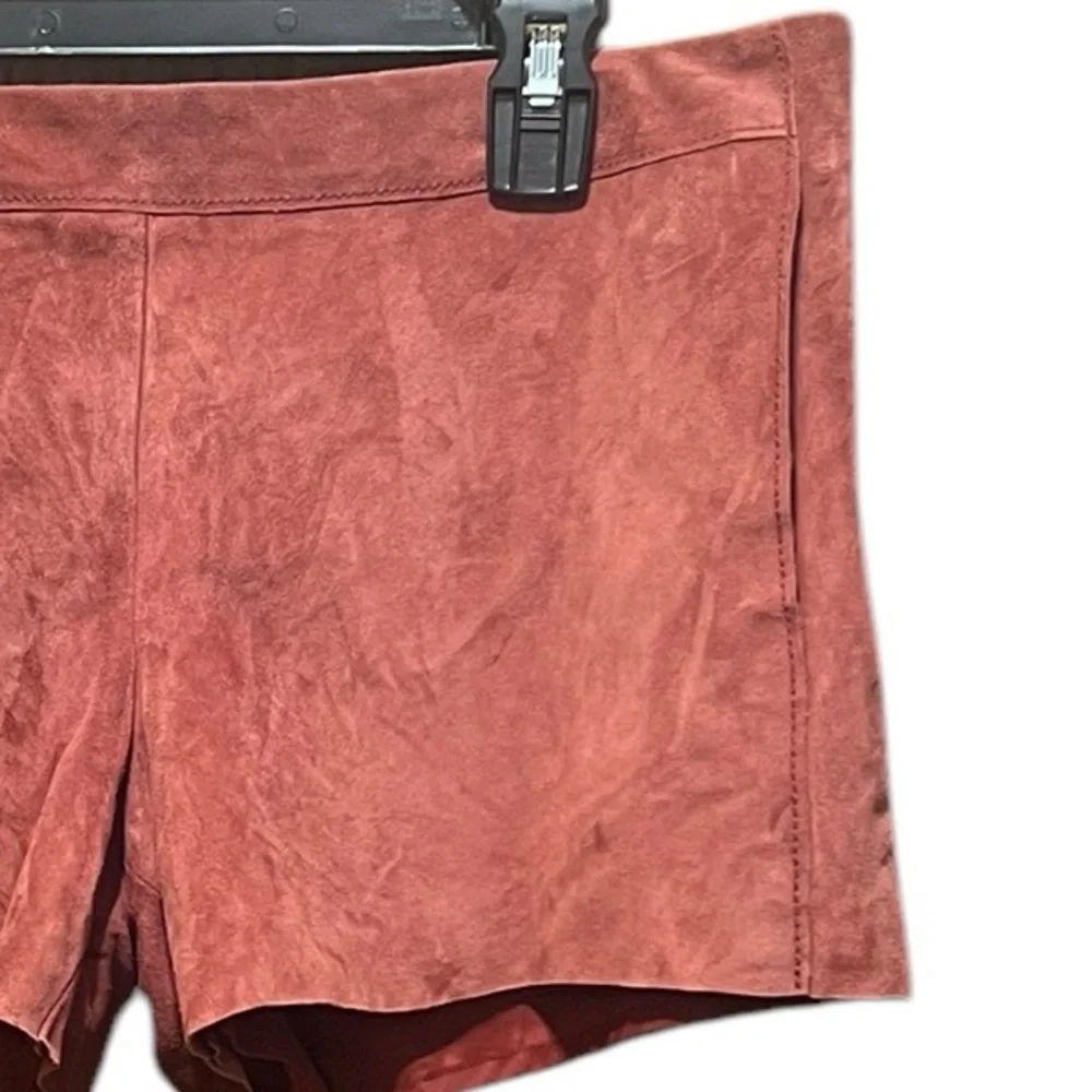 Tory Burch Brick‎ Color Lined Hidden Side Zipper Cattle Leather Shorts Size 4